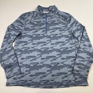 Vineyard Vines Performance Pullover Mens Size XL 1/4 Zip Blue Camo Golf Stretch